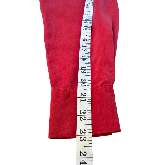 Vintage Y2K Express Silk 100% Button-Up Shirt – Red – Size Large - Picture 13 of 16